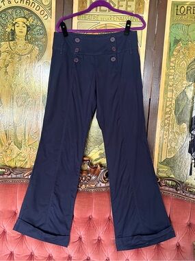 dELiA*s Navy Low-Rise Button-Front Sailor Pants NWOT Y2K - Fits like a size 6